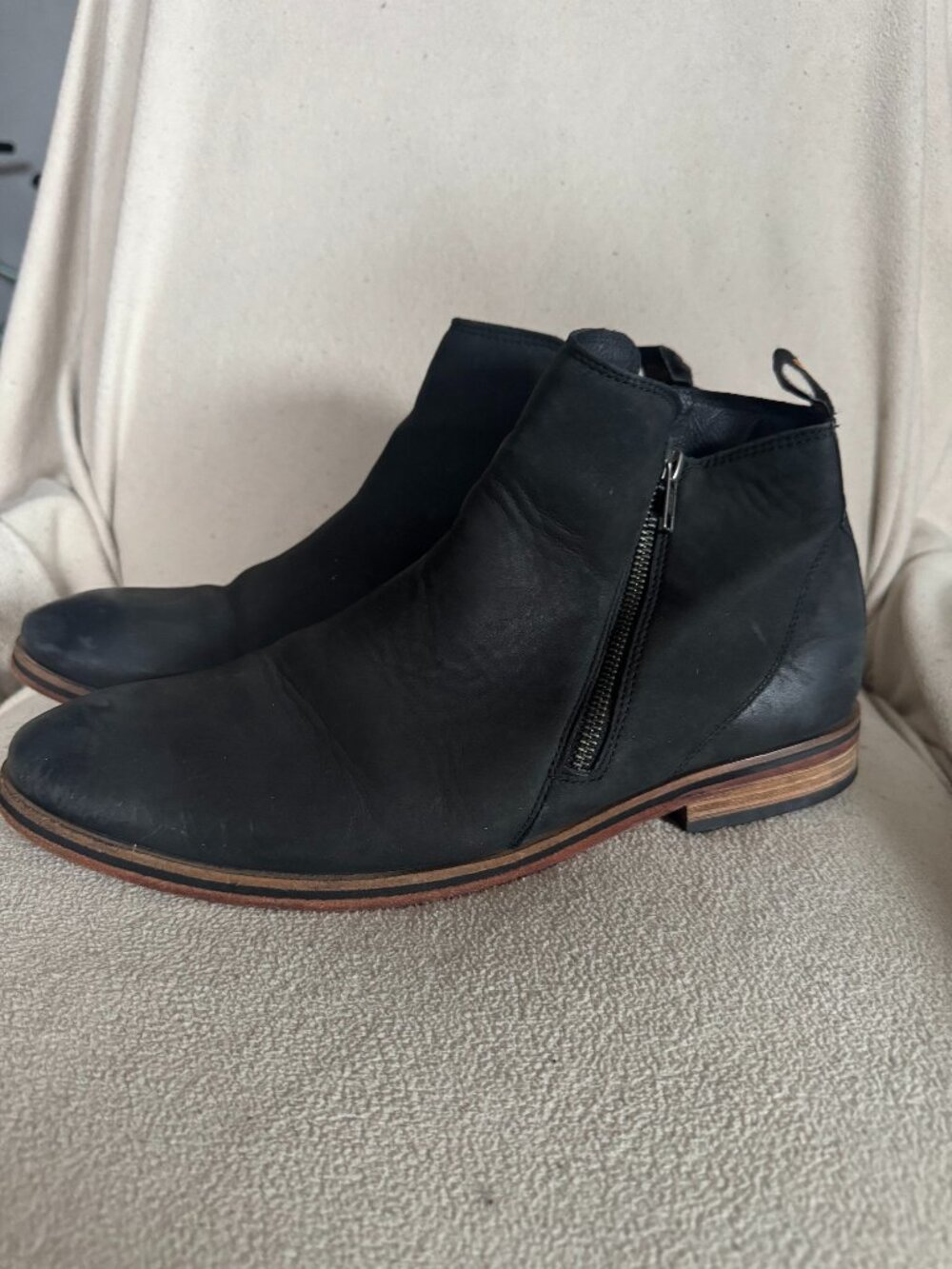 Superdry Black Leather Boots – Men’s Size 12